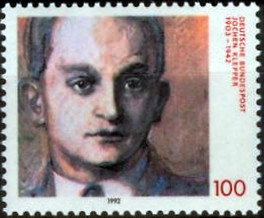 Postzegel uitgegeven ter gelegenheid van de vijftigste sterfdag van Jochen Klepper